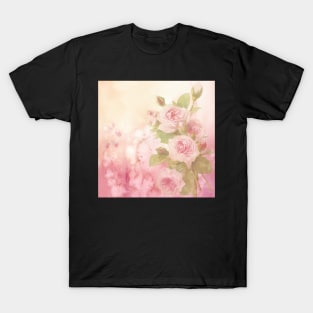 Rose Watercolor Graphic Shabby Chic Vintage Pink Rose Design, Floral Shabby Chic Home Decor Items, Apparel & Gifts T-Shirt